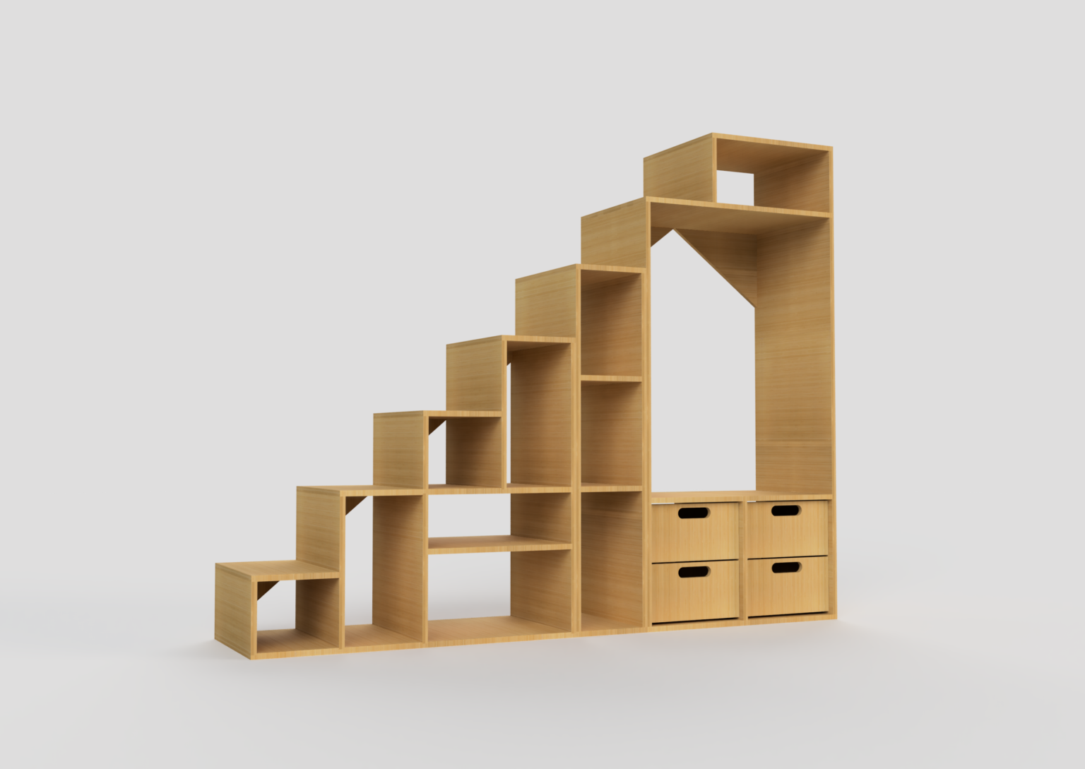Tiny Home kit, tiny home components, DIY tiny home, Tiny home loft stairs, tiny home interior, tiny home build kit, loft stairs, under stair storage, multifunctional stair case, tiny home function, tiny home for sale