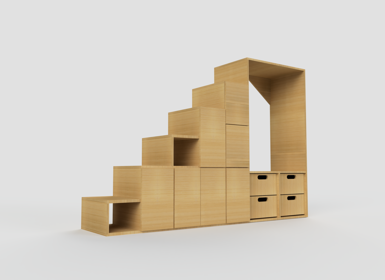 Tiny Home kit, tiny home components, DIY tiny home, Tiny home loft stairs, tiny home interior, tiny home build kit, loft stairs, under stair storage, multifunctional stair case, tiny home function, tiny home for sale