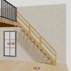 The 8.5 ft base model bamboo folding stair, set against a wall on the right