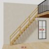 The 9.5 ft base model bamboo folding stair, 114 inches high and 105 inches long