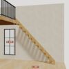 The 9.5 ft base model bamboo folding stair without railing, set against a wall on the right