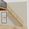 The 9.5 ft base model bamboo folding stair, set against a wall on the right