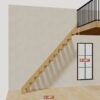 The 10 ft base model bamboo folding stair without railing, 120 inches high and 105 inches long