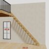 The 10.5 ft base model bamboo folding stair without railing, set against a wall on the right