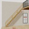 The 11 ft base model bamboo folding stair, 132 inches high and 123 inches long