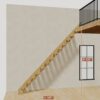 The 11 ft base model bamboo folding stair without railing, 132 inches high and 123 inches long
