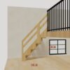 The 4 ft base model bamboo folding stair, 48 inches high and 42 inches long