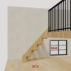 The 4 ft base model bamboo folding stair without railing, 48 inches high and 42 inches long