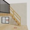 The 4 ft base model bamboo folding stair, set against a wall on the right