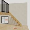 The 4.5 ft base model bamboo folding stair without railing, set against a wall on the right