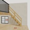 The 4.5 ft base model bamboo folding stair, set against a wall on the right