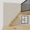 The 5 ft base model bamboo folding stair without railing, 60 inches high and 51 inches long