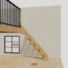 The 5 ft base model bamboo folding stair without railing, set against a wall on the right