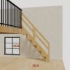 The 5 ft base model bamboo folding stair, set against a wall on the right