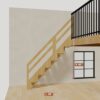 The 5.5 ft base model bamboo folding stair, 66 inches high and 60 inches long