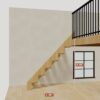The 5.5 ft base model bamboo folding stair without railing, 66 inches high and 60 inches long
