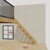 The 5.5 ft base model bamboo folding stair without railing, set against a wall on the right