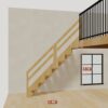 The 6 ft base model bamboo folding stair, 72 inches high and 69 inches long