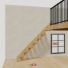 The 6 ft base model bamboo folding stair without railing, 72 inches high and 69 inches long