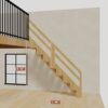 The 6 ft base model bamboo folding stair, set against a wall on the right