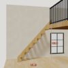 The 6.5 ft base model bamboo folding stair without railing, 78 inches high and 69 inches long