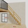 The 6.5 ft base model bamboo folding stair, set against a wall on the right