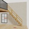 The 7 ft base model bamboo folding stair, set against a wall on the right