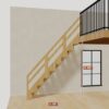 The 7.5 ft base model bamboo folding stair, 90 inches high and 78 inches long