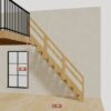 The 7.5 ft base model bamboo folding stair, set against a wall on the right