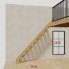 The 8 ft base model bamboo folding stair without railing, 96 inches high and 87 inches long